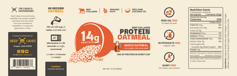 Beef Collagen Protein Oatmeal – Maple (12-Pack)