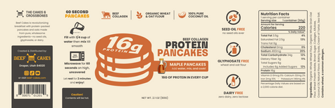 Beef Collagen Protein Pancakes – Maple Pancakes (12-Pack)