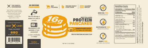 Beef Collagen Protein Pancakes – Diner Pancakes (12-Pack)
