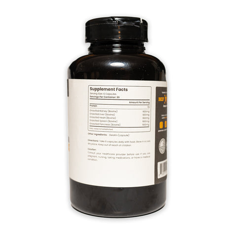 Beef Organ Complex – Grass-Fed & Grass-Finished (180 Capsules)