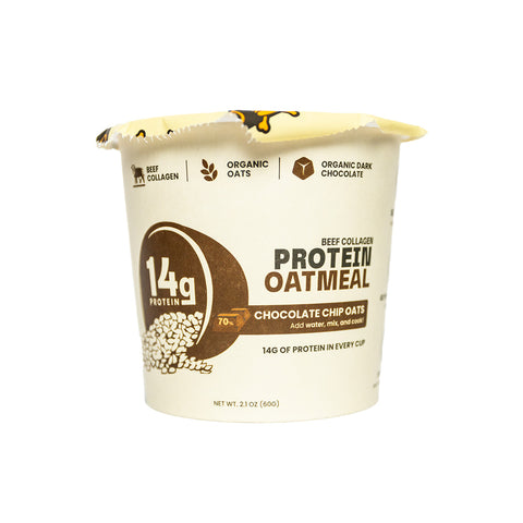 Beef Collagen Protein Oatmeal – Chocolate Chip Oats (12-Pack)